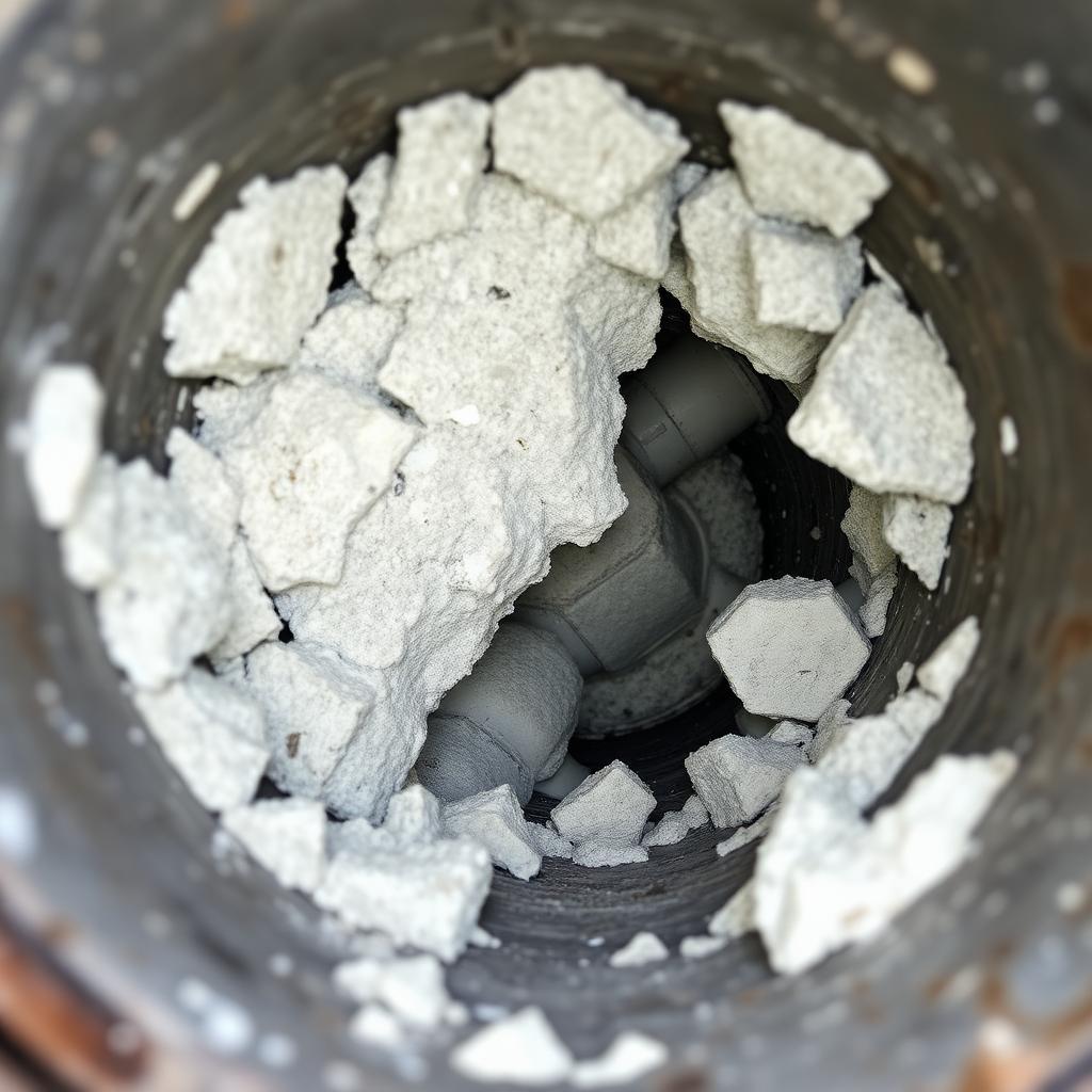 Limescale deposits on pipes